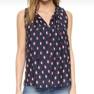 Madewell Bellshift Ikat Dot Sleeveless Blouse